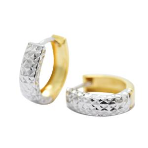 ピアス メンズ フープ K18 中折れ 両耳 レディース 新品 : 御徒町宝石