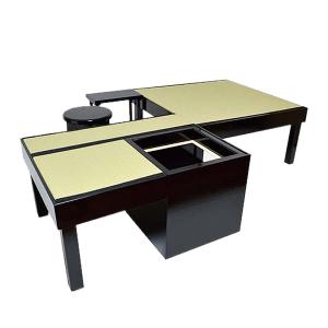 岡田園 茶道用 点前具 立礼棚 優心なごみ棚 (極) 建水台・円椅1台付き