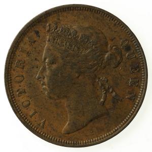 イギリス領セイロン島 ヴィクトリア ビクトリア 1890年 5セント銅貨