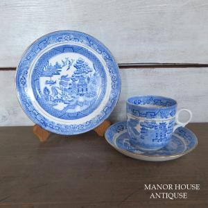 イギリス ブルーウィロー ブルーアンドホワイト カップアンドソーサー