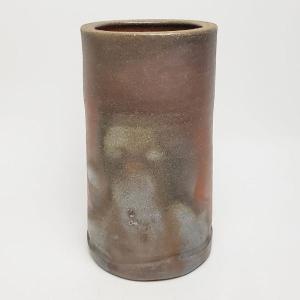 備前焼 筒花入（桟切)| おしゃれ 日本製 工芸品 山口県 陶器 花器 花瓶