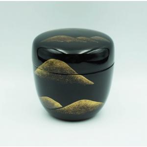 なつめ お薄器 中棗 吉野山蒔絵 内梨子地 内梨地又は桜流水蒔絵 内梨子