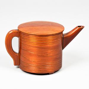 茶道具 水次 水注 曲片口水次 木地 杢仙作 曲水次 曲水注 : 茶道具