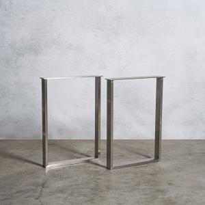 清水材木店 アイアン テーブル脚 口型 ブラック 奥行48cm 高さ67cm