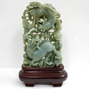 theory xyz 翡翠 馬 置物 立ち馬 大 飾彫り台座付 : theory xyz - 通販