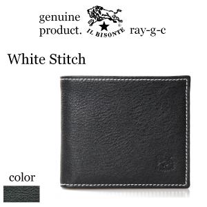 新品 イルビゾンテ 折り財布 ロゴ型押し 黒 IL BISONTE（イルビゾンテ