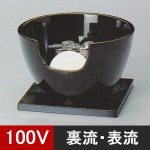 茶道具 風炉釜 電熱風炉 野々田式 面取風炉 合金製 古銅色 炭型電熱器