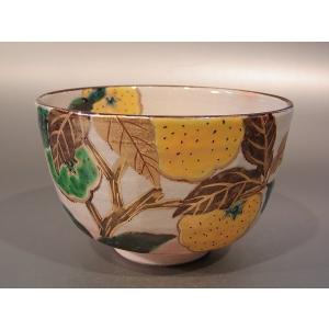 茶道具 抹茶茶碗 乾山 大根 蕪（かぶ）、 京都 壱休窯 窪田常之作、 桐