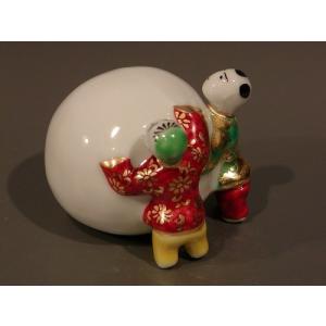 茶道具 蓋置 色絵 雪だるま二閑人 高野昭阿弥作 和楽庵 : 茶道具いまや