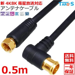 アンテナケーブル 0.5m 4K対応 テレビ BS CS 地デジ 同軸ケーブル 配線