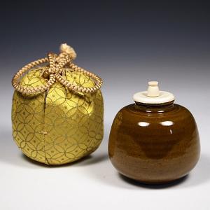 茶道具 濃茶器漢作唐物大名物「本能寺文琳茶入写し」 笹田有祥作 正絹