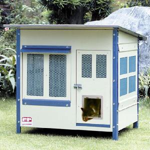 犬小屋 ドッグハウス スチール製防虫網付犬舎 ドッグシャトー