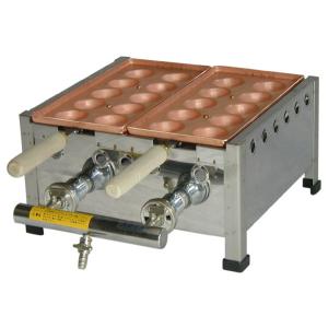 LPガス用 18穴3丁（3連）（銅板たこ焼き器）山下金物製 （送料無料