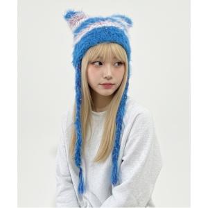 ニット帽 ニットキャップ 「HIKA」モヘアボーダーニットCAP レディース