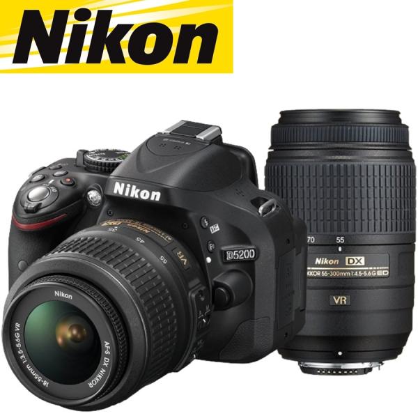 NikonのD5200 デジタル一眼レフカメラ、2レンズ18-55と55-300 Amazon