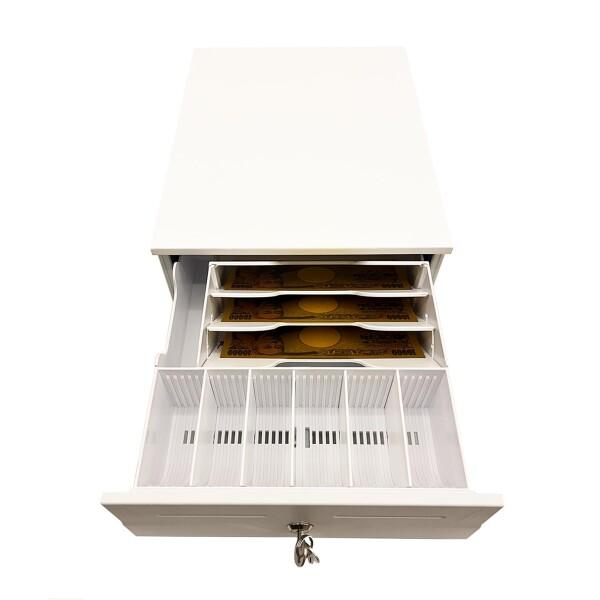 5台中の3台 未使用 NUSRATS 自動＆手動兼用 キャッシュドロア 白 小型