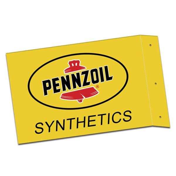 PENNZOIL フランジ 看板 サイン 両面看板 ペンズオイル アメリカン雑貨