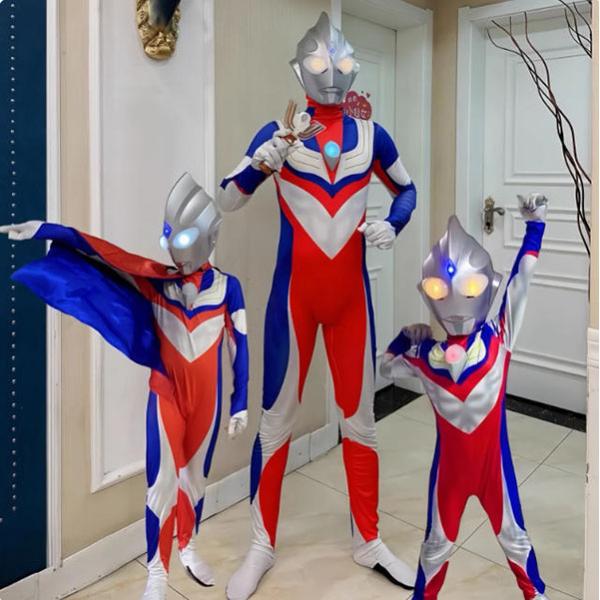 2025 新品 2色 ウルトラマンティガ風全身タイツコスプレ衣装子供成人