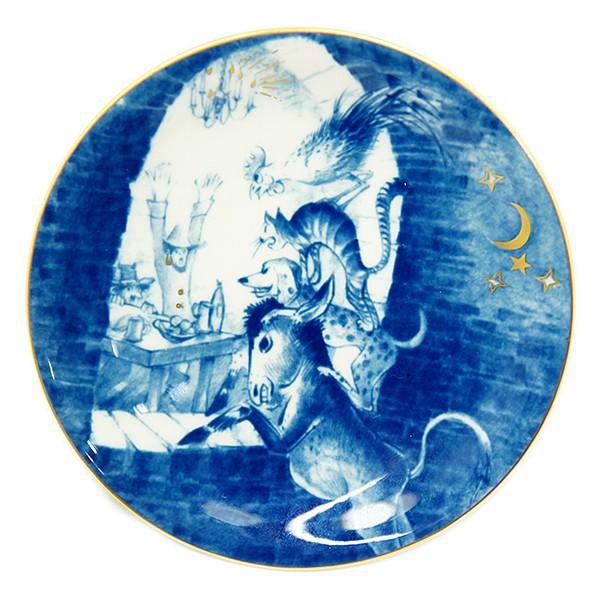 未使用 Meissen マイセン ブレーメンの音楽隊 青のメルヘンプラーク