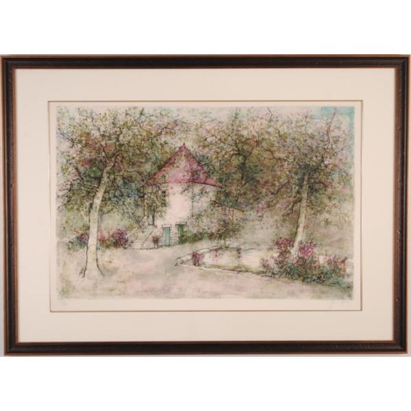 真作】ベルナール・ガントナーFrench Landscape リトグラフ 絵画 真作