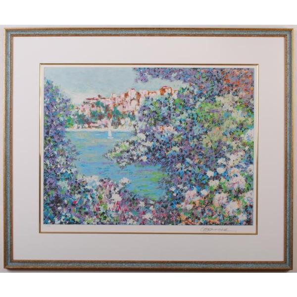 イヴ・ブライエ 風景画 リトグラフ 大作 直筆サイン入り 古径額 南