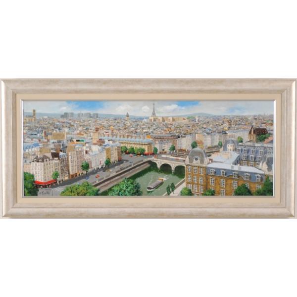 ピエール・ヌブー『パリ近郊』 風景画 水彩画 絵画 肉筆 額装 ピエール