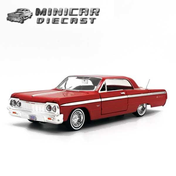 モーターマックス 1/24 箱入り ミニカー 1964 CHEVROLET IMPALA レッド