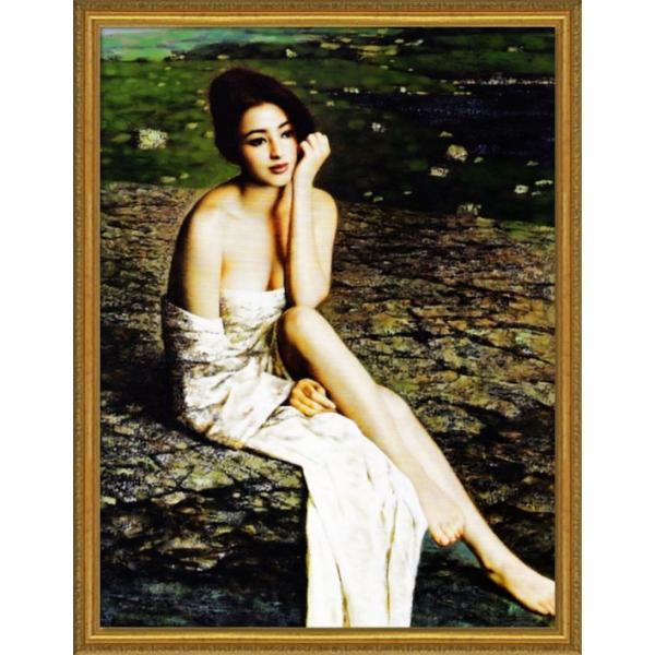 絵画 インテリア 油絵 F6-080112 人物 女性像 絵画 インテリア 油絵 F6