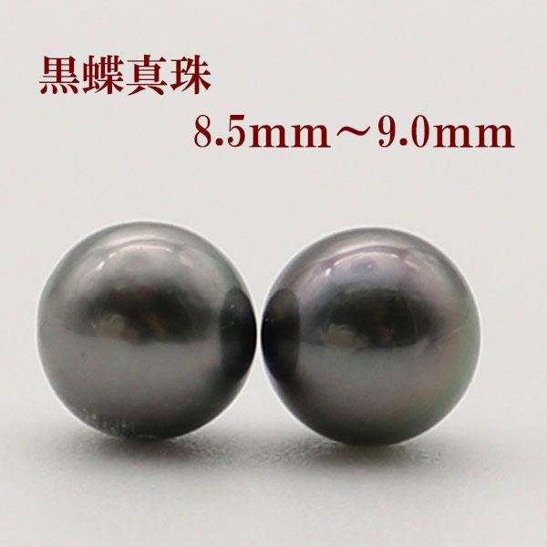 真珠 ピアス イヤリング 黒蝶真珠 パール ペアー 8.5mm-9mm ブラック