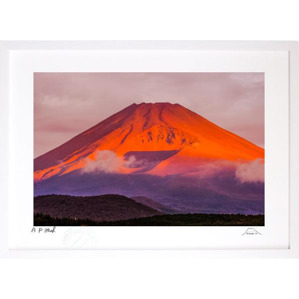 絵画 インテリア 絵 額付(白) 油絵 F6-081911 風景（冬の富士山） 油絵