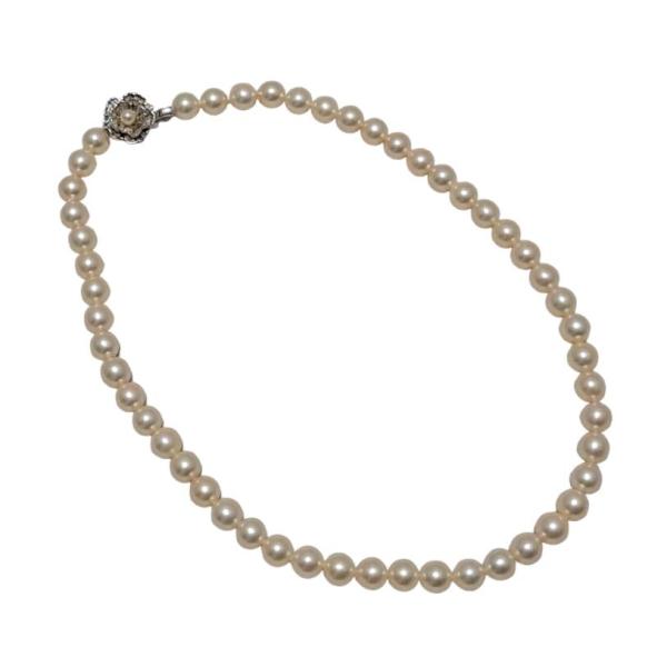 銀座 ジュエリーマキ 真珠 パール ネックレス シルバークラスプ 7mm