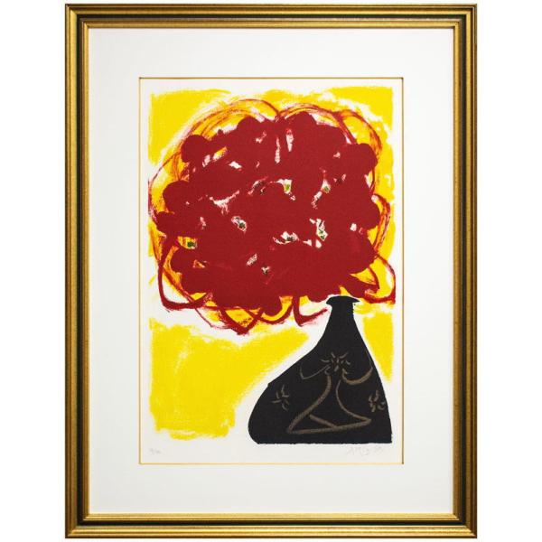 複製画 三岸節子 「雷が来る」額縁付き 複製画 三岸節子 「雷が来る