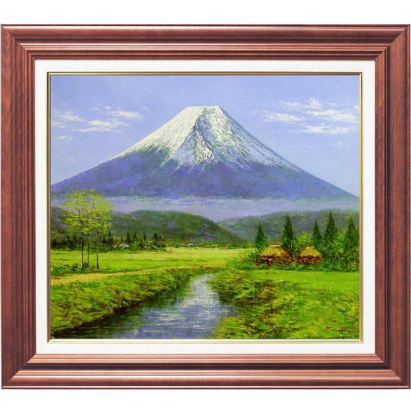 模写】絵画五姓田芳柳油彩30号富士風景巨匠名品P38