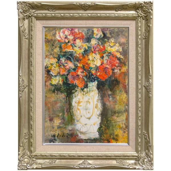 村山きおえ 4号油彩画 枯れた花 1975年制作 村山きおえ 4号油彩画 枯れ
