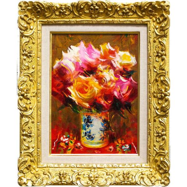 画家haru油彩画特寸＊薔薇＊肉筆画＊原画＊一点物＊静物画。 画家haru