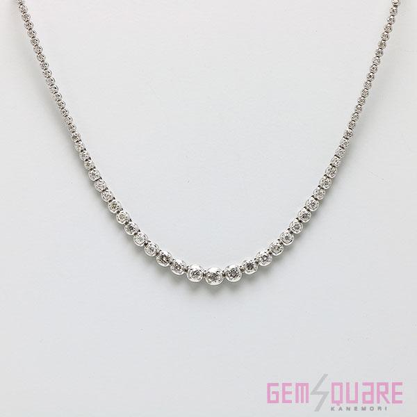 値下げ交渉可】PT850 ダイヤモンド テニスネックレス D3.00 19.6g 42cm