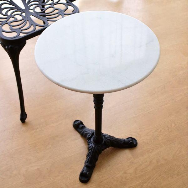 カフェテーブル 大理石 丸 1本脚 高さ60cm コンパクト コーヒー
