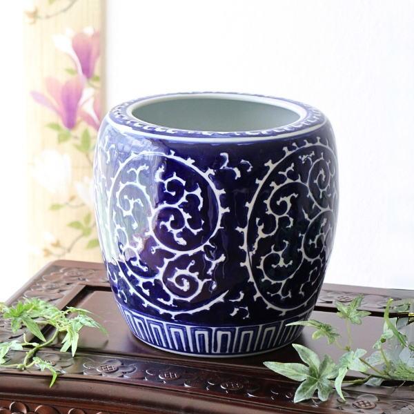 植木鉢 おしゃれ 陶器 火鉢 陶器鉢 メダカ鉢 金魚鉢 丸型 和風 観葉