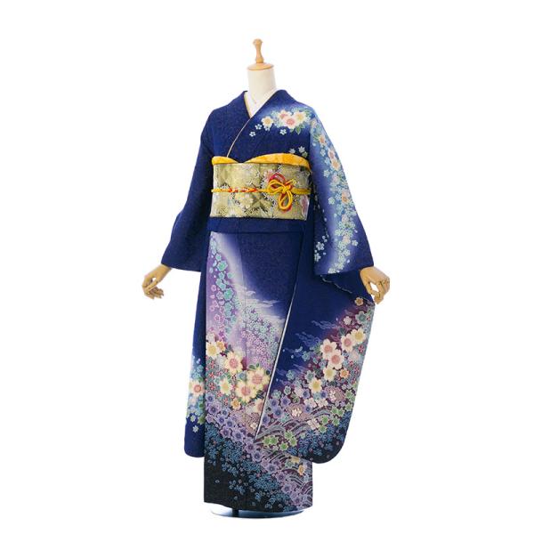 2〜12月】正絹振袖|着物レンタル|153〜165cm|振袖フルセット(青系