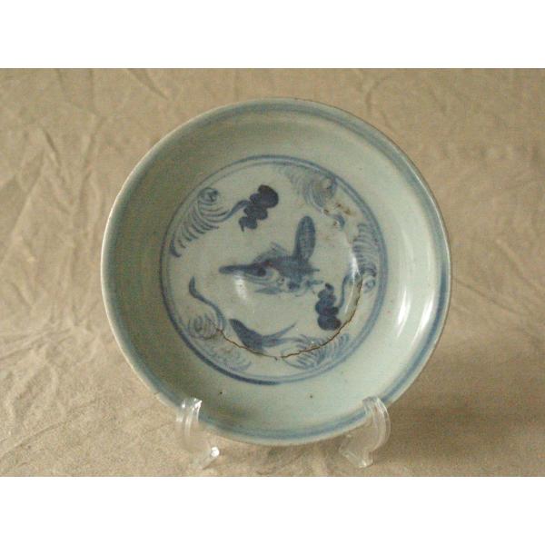 中国明時代黄釉染付(青花)大皿（元箱付き） 中国明時代黄釉染付(青花