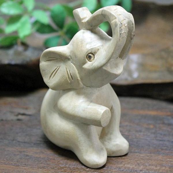 白木小象 アジアン雑貨 エスニック雑貨 ゾウ雑貨 木彫り象 ぞうの置物