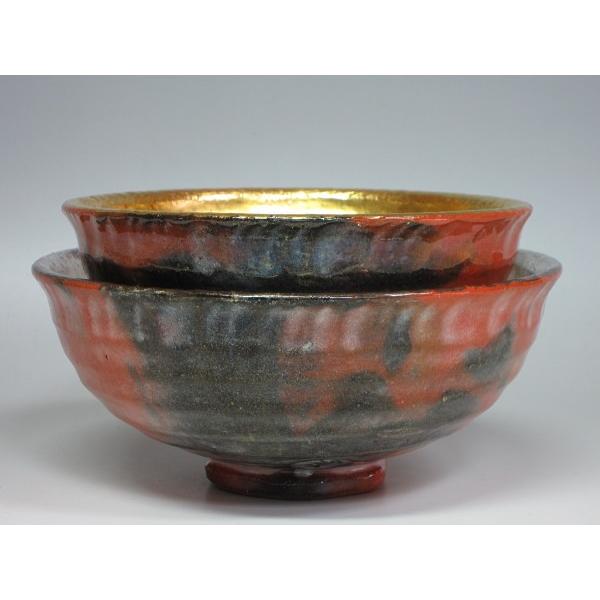 赤楽嶋台茶碗 川崎和楽造 共箱 : 茶道具商 越中屋 - 通販 -