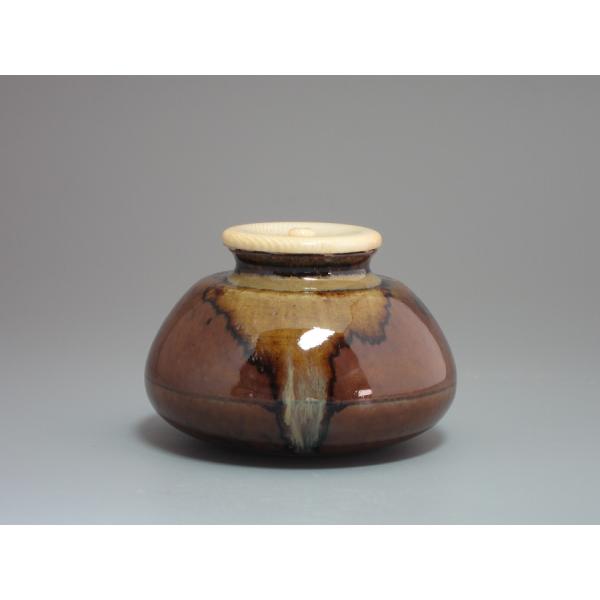 赤絵海老茶碗 膳所焼岩崎新定造 茶道具 【公式通販】