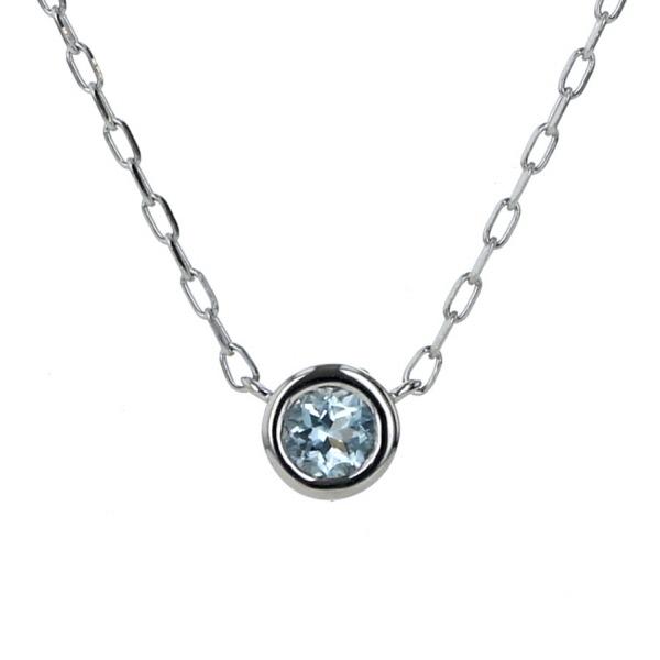 ヨンドシー 4°C K18WG ホワイトゴールド ネックレス アクアマリン 1粒