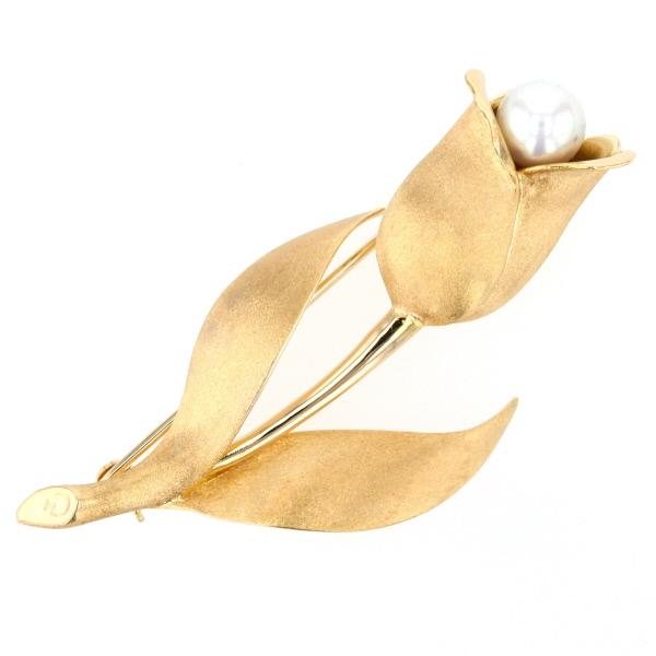 TASAKI アコヤ真珠 ダイヤモンド ピンブローチ K18 TASAKI アコヤ真珠