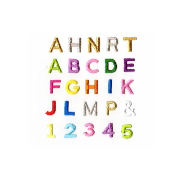 2cm】アルファベット数字のカラー刺繍ワッペン【ゴシック体