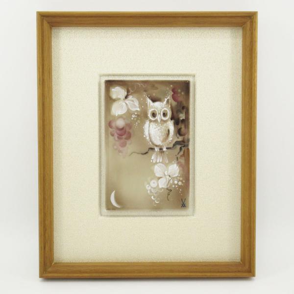 マイセン Meissen フクロウ ハインツ・ヴェルナー 陶板画 プラーク