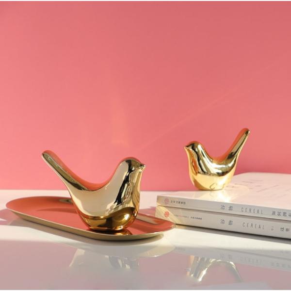 大小2個セット】小鳥のオブジェ INDIGOLD 置物 風水 幸運 金運