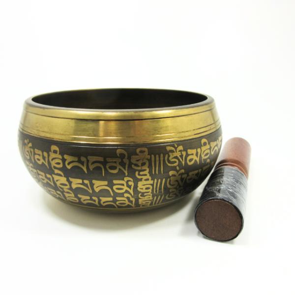 シンギングボウル 7メタル 約13cm A 音浄化 ヨガ 瞑想 癒し 梵字文様