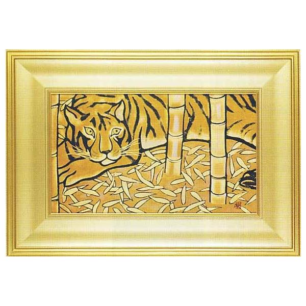 虎 日本画 竹林 月の描写 虎 日本画 竹林 月の描写 竹虎図 -